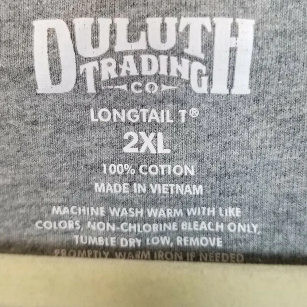 Duluth Trading Co Mens Longtail T-Shirt 2XL Minimalist Crew Neck Pullover Cotton